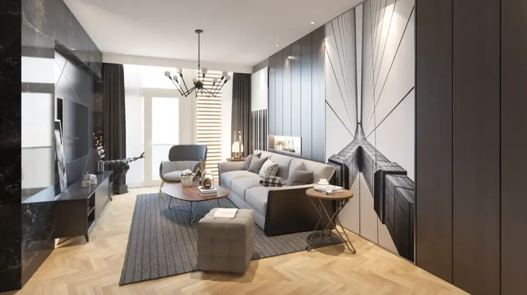 Eetgedeelte met open keuken in een appartement van Loolaan Royaal