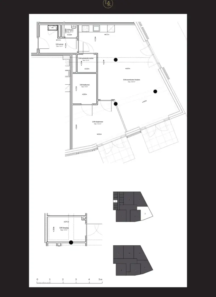 Plattegrond van appartement 003 in Loolaan Royaal