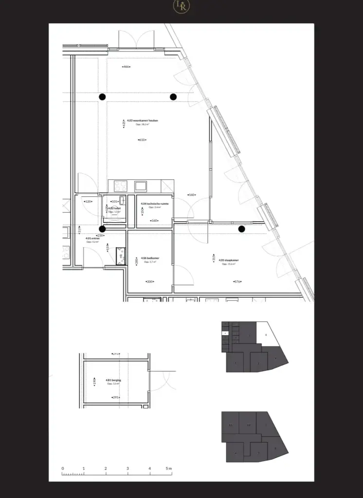 Plattegrond van appartement 004 in Loolaan Royaal
