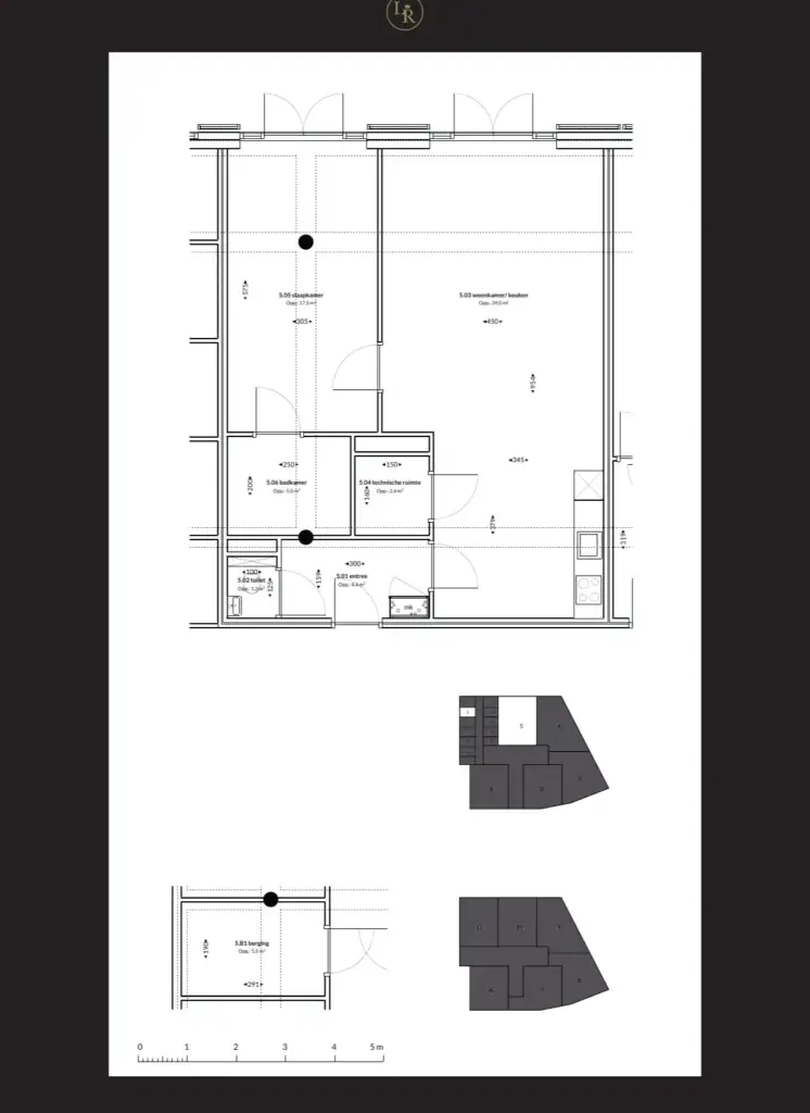 Plattegrond van appartement 005 in Loolaan Royaal