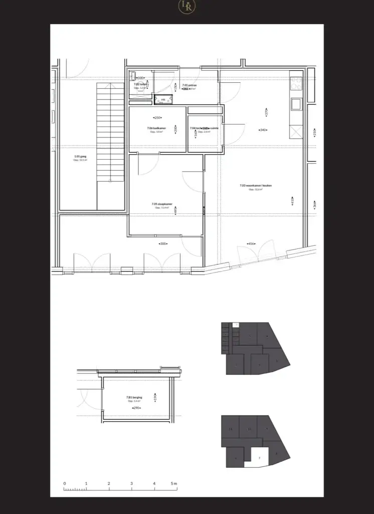 Plattegrond van appartement 007 in Loolaan Royaal