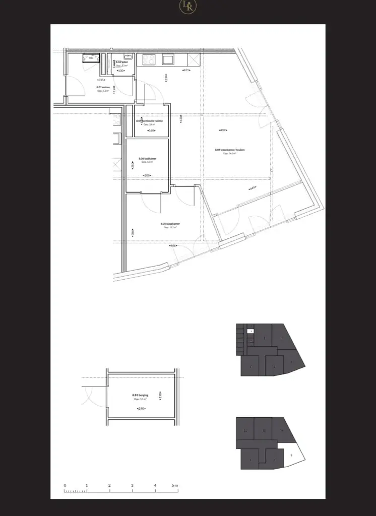 Plattegrond van appartement 008 in Loolaan Royaal