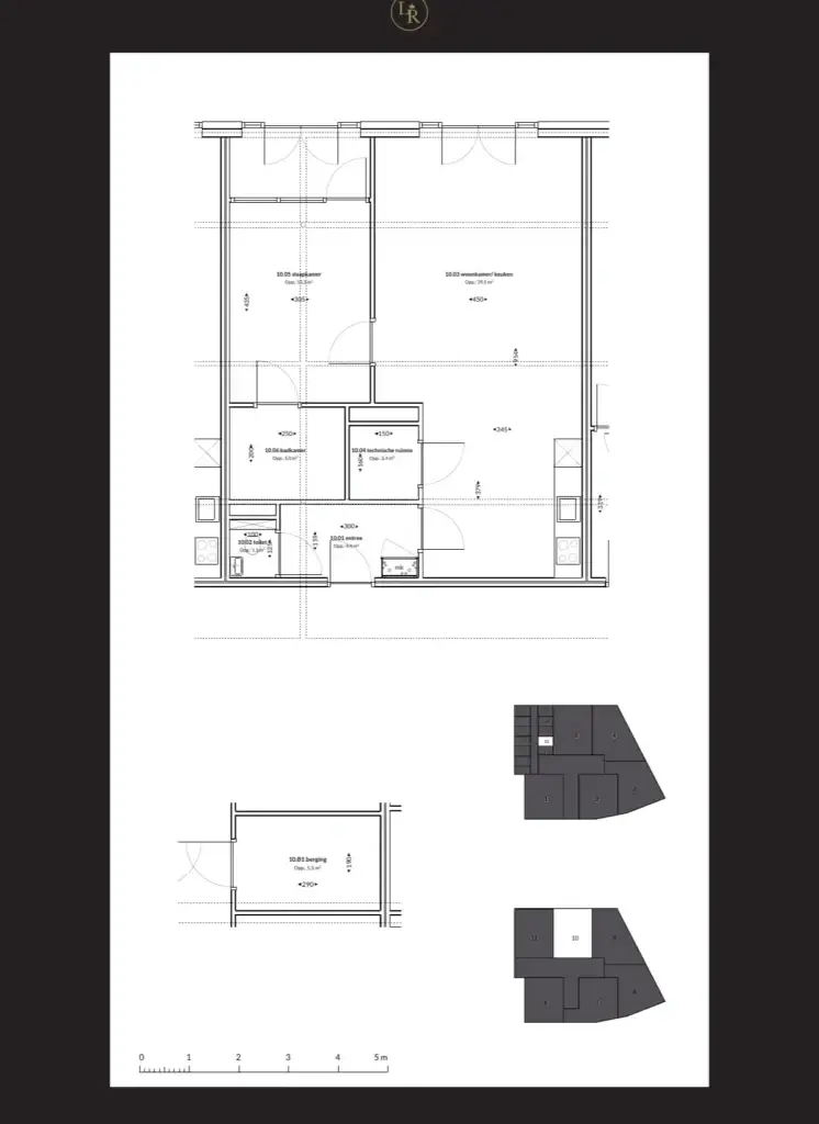 Plattegrond van appartement 010 in Loolaan Royaal