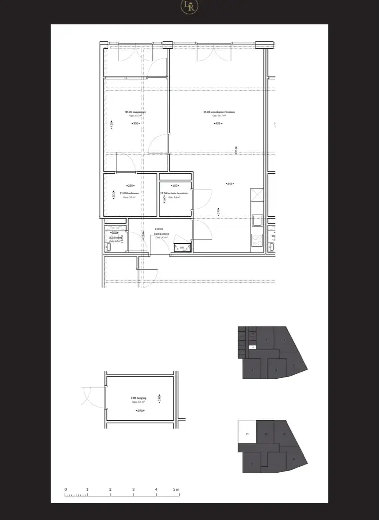 Plattegrond van appartement 011 in Loolaan Royaal